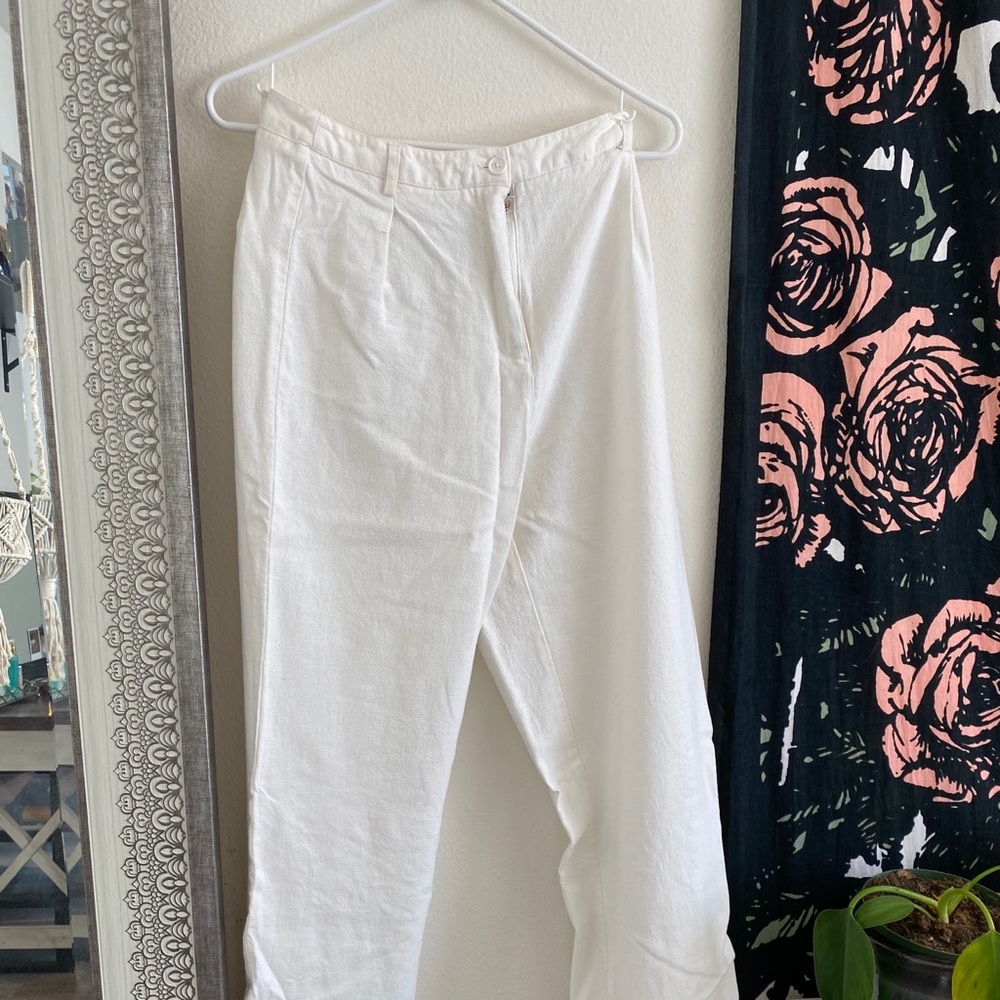 Brandy melville white linen pants